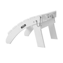 Taitettava Adirondack jalkarahi HDPE muovi valkoinen ulkokäyttö 350 mm 304 ruostumattomat ruuvit