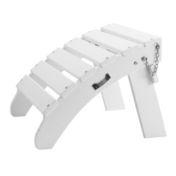 Taitettava Adirondack-jalkarahi HDPE-muovi valkoinen ulkokäyttö 350 mm 304 ruostumattomat ruuvit