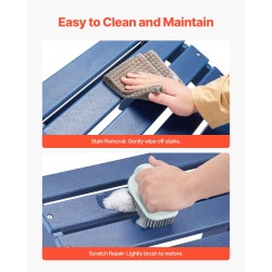 Taitettava Adirondack-jalkatuki HDPE-muovinen ulkokäyttöön sininen 350 mm 2 kpl