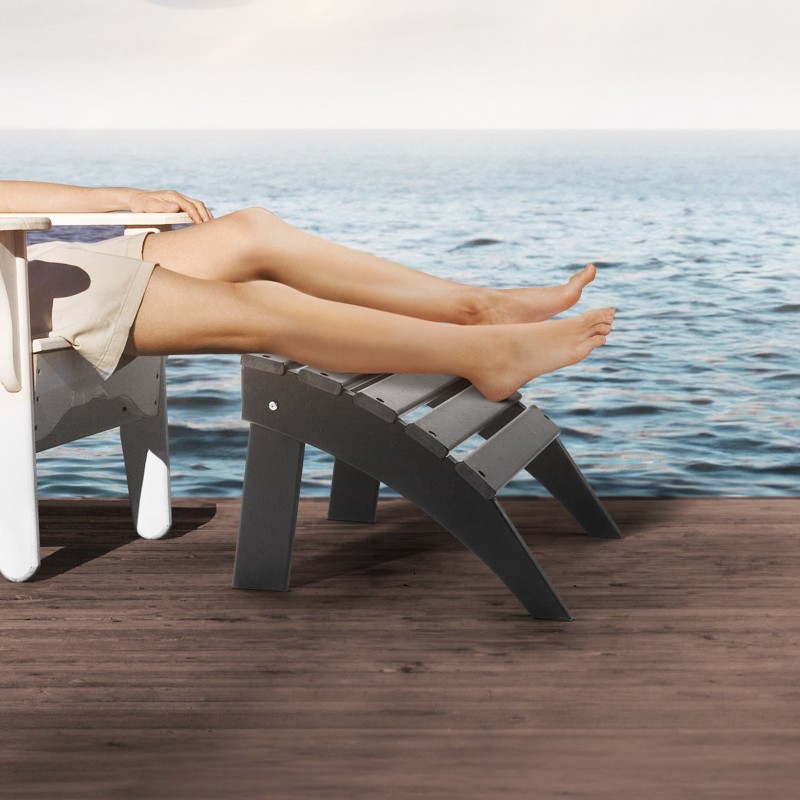 Taitettava ulkorahi HDPE-muovia musta 33 cm korkea Adirondack-tuoliin