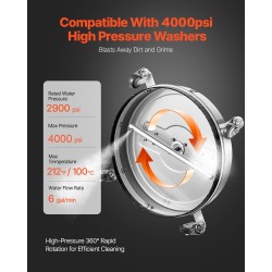 Pyörivä 20-tuumainen ruostumaton teräs puhdistussuutin painepesuriin kaksoissuutin 3/8 pikalukitusliitin