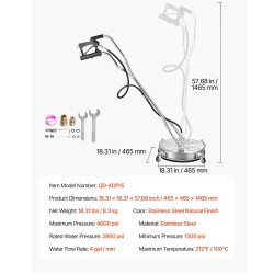 Pintapesuri 18 tuumaa ruostumaton teräs kaksoissuutin painepesureille