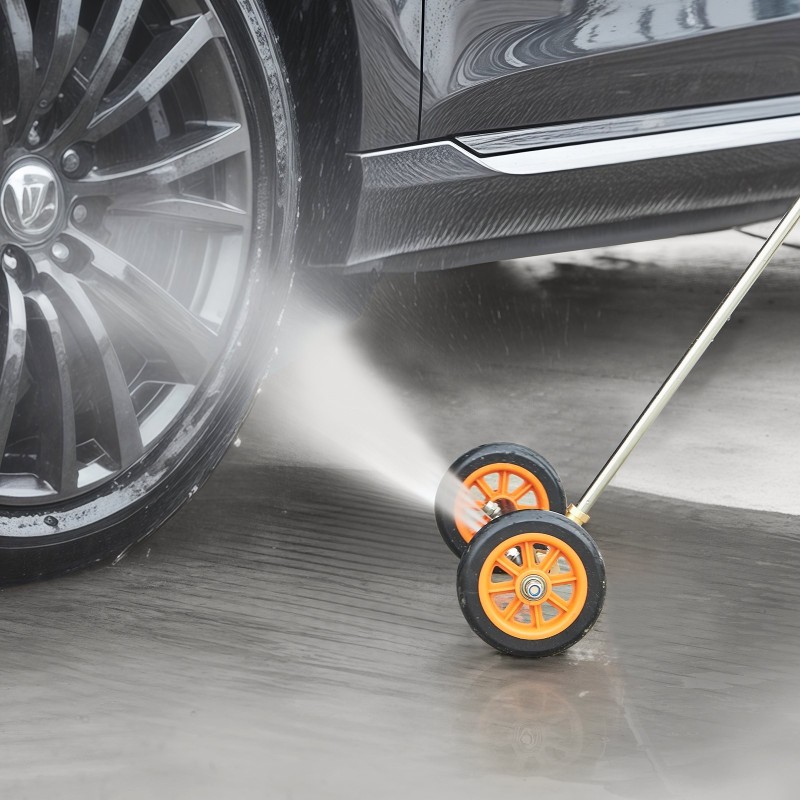 Painepesurin 16-tuumainen alustanpuhdistin ruostumatonta terästä ja alumiiniseosta 4 suutinta 2 jatkovartta