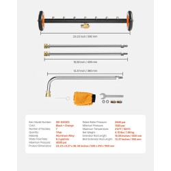 24 tuuman alustanpesuri painepesureille 7 suutinta 2 jatkovartta