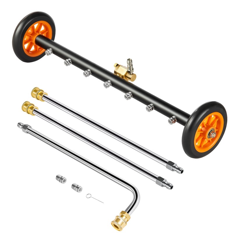 24 tuuman alustanpesuri painepesureille 7 suutinta 2 jatkovartta