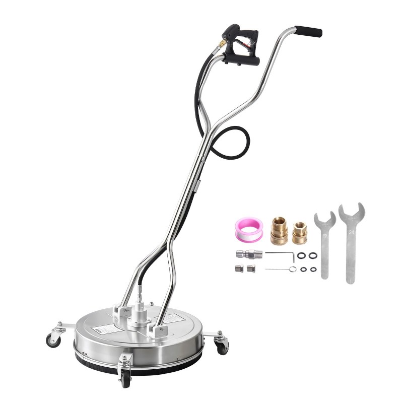 Pintapesuri 21-tuumainen ruostumaton teräs painepesukäyttöön kaksoissuutin neljä pyörää