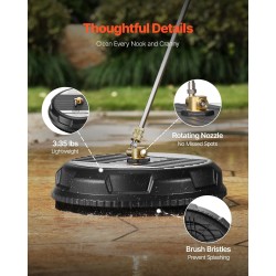 Pintapesuri painepesuriin 15-tuumainen 304-ruostumaton teräslevy 4 pyörää