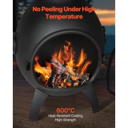 Pallomainen ulkotakka 18-tuumainen alumiininen musta käännettävällä grillillä suojapeitteellä