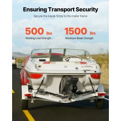 Itsestään kelautuvat räikkäkiristimet teräs ja PP-muovi 5×122 cm 226,8 kg 2-osainen peräkärryihin