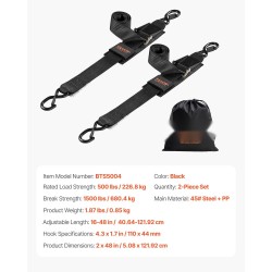 Itsestään kelautuvat räikkäkiristimet teräs ja PP-muovi 5×122 cm 226,8 kg 2-osainen peräkärryihin