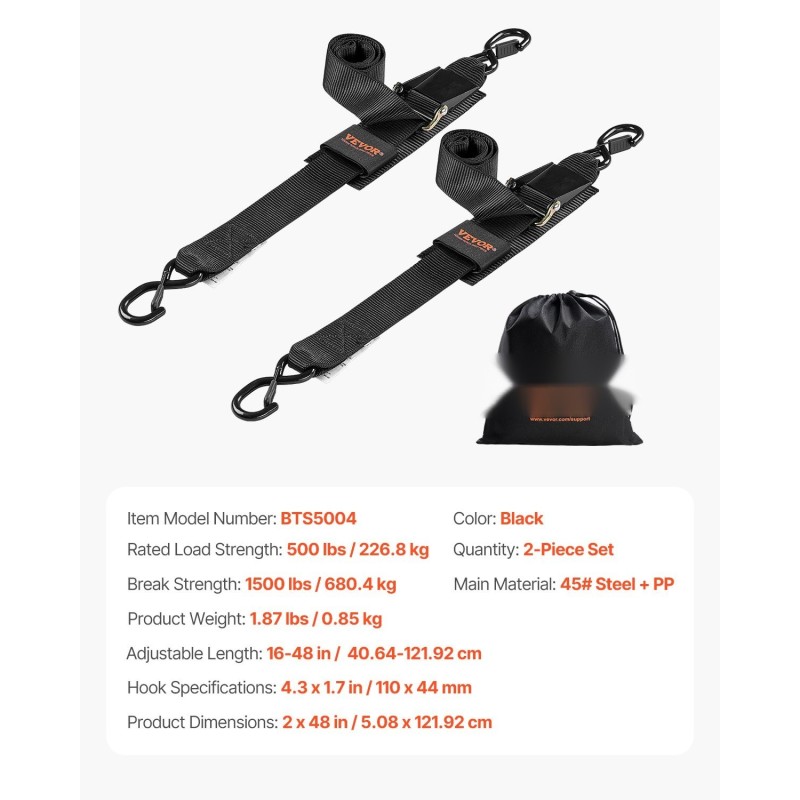 Itsestään kelautuvat räikkäkiristimet teräs ja PP-muovi 5×122 cm 226,8 kg 2-osainen peräkärryihin