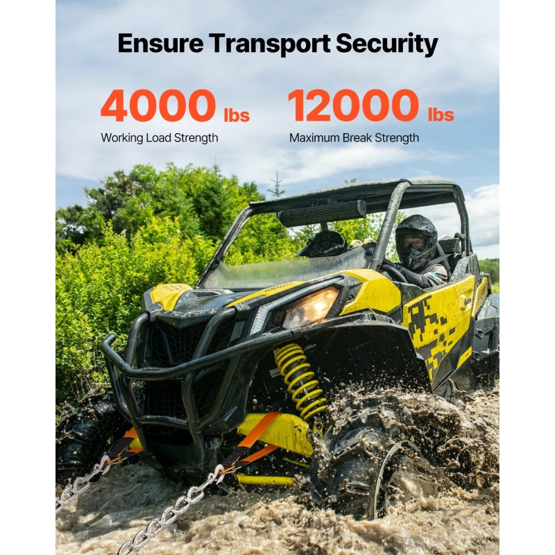 Akseliliinat 45-teräs ja polyesteri 5,08 x 97,54 cm 4 kpl ajoneuvojen kiinnitykseen