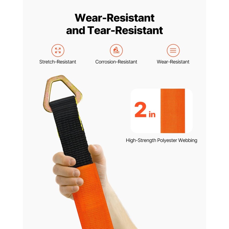 Akseliliinat 45-teräs ja polyesteri 5,08 x 97,54 cm 4 kpl ajoneuvojen kiinnitykseen