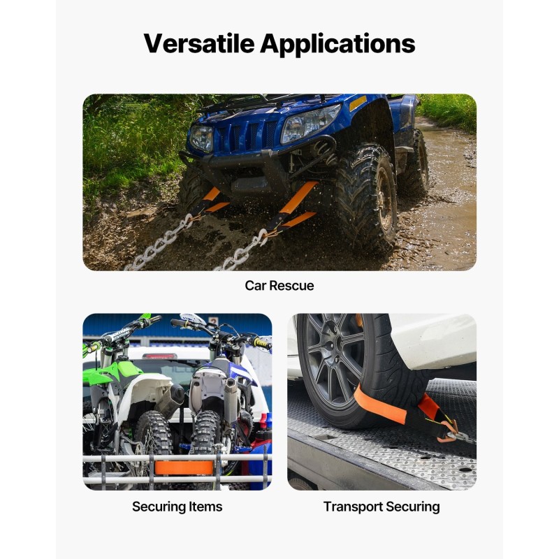 Akseliliinat 45-teräs ja polyesteri 5,08 x 97,54 cm 4 kpl ajoneuvojen kiinnitykseen