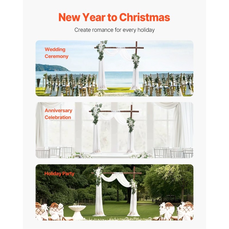 Hääkukkasetti 3-osainen valkoinen läpikuultava verho 6,4 metriä silkkikukat ruusut ja pionit