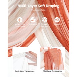 Kaarikoristesetti silkkikukilla ja läpikuultavilla verhoilla 5-osainen 10000 x 760 mm