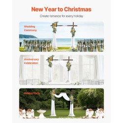 Hääkaaren kukkasetti silkkikukat läpikuultava verho kolmiosainen valkoinen