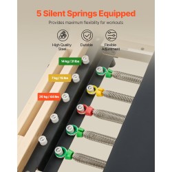 Taitettava puinen pilates-reformer kotikäyttöön jousi- ja naruvastuksella istuinlaatikolla