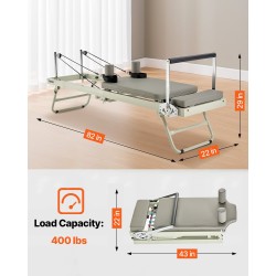 Taitettava pilateslaite kaksoisvastuksella jouset ja köydet enimmäiskuorma 181 kg