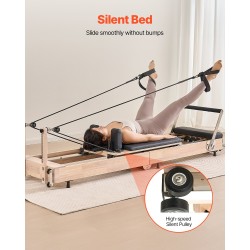 Taitettava puinen Pilates-reformer kaksinkertainen vastus istuinlaatikko kotistudioon