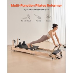 Taitettava puinen Pilates-reformer kaksinkertainen vastus istuinlaatikko kotistudioon