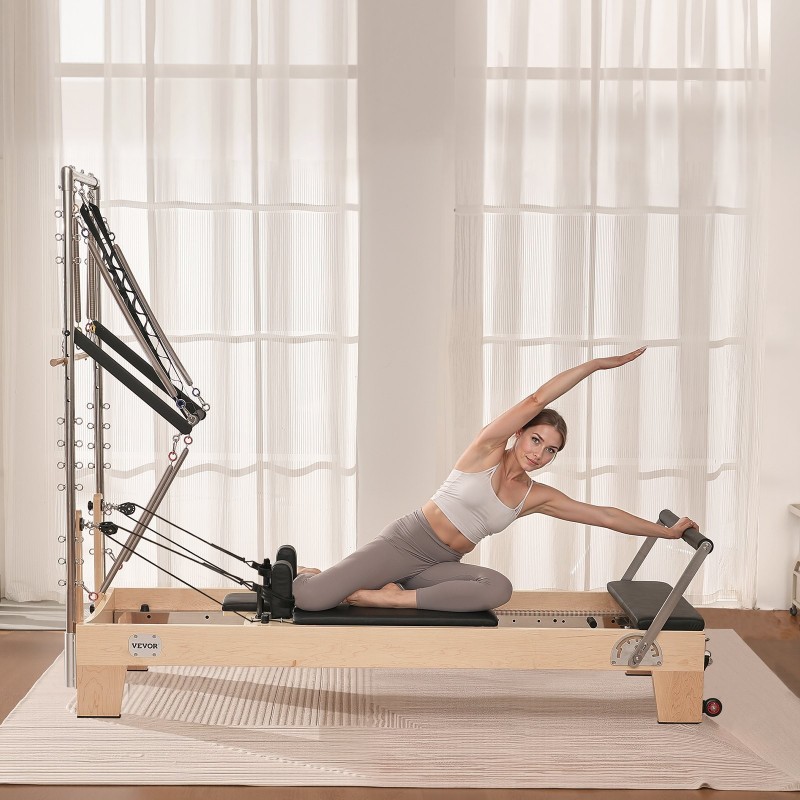 Puurunkoinen reformeri Pilates-harjoitteluun kotiin tai studioon 2400x735x1990 mm