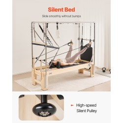 Pilates-reformer puurunkoinen kaksoisvastuksella koti- ja studiokäyttöön reformer-laatikko hyppylauta