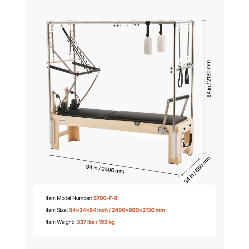 Pilates-reformer puurunkoinen kaksoisvastuksella koti- ja studiokäyttöön reformer-laatikko hyppylauta