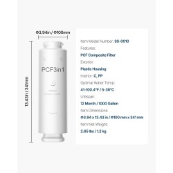 6-kerroksinen yhdistelmäsuodatin hanan alle asennettava luonnollisella aktiivihiilellä ja tarkkuus-PP-kalvoilla 12 kuukauden