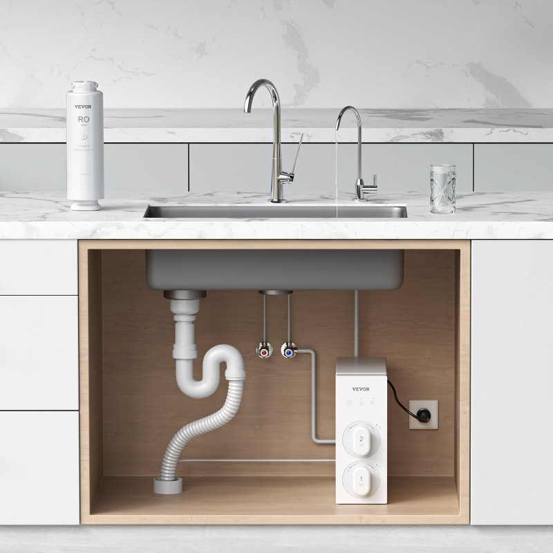 Käänteisosmoosisuodatin muovikotelo käänteisosmoosikalvolla altaan alle asennettava 400 gallonaa vuorokaudessa