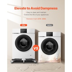 Säädettävä kodinkonesteline ruostumatonta terästä 544 kg kantavuus 8 kääntyvää pyörää 4 jarrulla