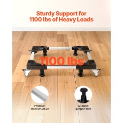 Säädettävä kodinkonealusta ruostumaton teräs 27,5–35,4 tuumaa 500 kiloa