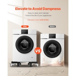 Säädettävä kodinkonealusta ruostumaton teräs 27,5–35,4 tuumaa 500 kiloa