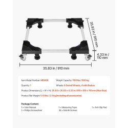 Säädettävä kodinkonealusta ruostumaton teräs 27,5–35,4 tuumaa 500 kiloa