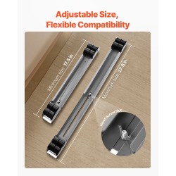 Säädettävä rullateline hiiliteräsrungolla 17.5–27.6 tuumaa 149.7 kg kantavuus 16 pyörää pesukoneille