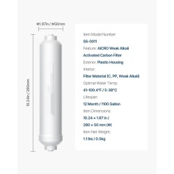 Remineralisointisuodatin hanan alle lievästi emäksinen pikasliittimellä 1100 gallonaa