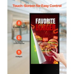 Digitaalinen mainoskioski 55 tuumaa 4K LCD kosketusnäyttö sisäkäyttöön Android 11