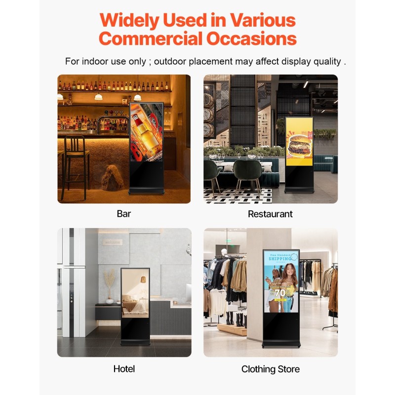 Digitaalinen mainoskioski 55 tuumaa 4K LCD kosketusnäyttö sisäkäyttöön Android 11