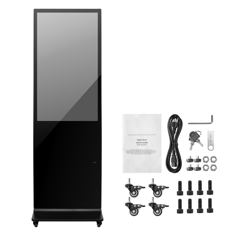 Digitaalinen mainoskioski 43-tuumainen 2K LCD-näyttö IR-monikosketus Android 11 pyörillä