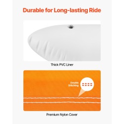 Vedettävä vesilelu kahden hengen pehmustetuilla kahvoilla nylonpäällisellä