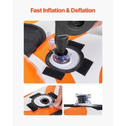 Vedettävä vesilelu kahden hengen pehmustetuilla kahvoilla nylonpäällisellä