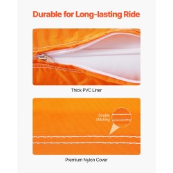 Vedettävä vesirengas 1–2 hengelle PVC-sisärengas nylonpäällinen pehmustetut kahvat D-muotoinen profiili