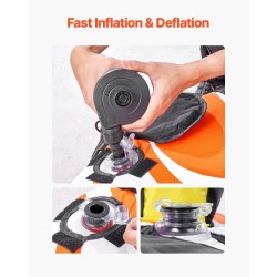 Vedettävä vesirengas 1–2 hengelle PVC-sisärengas nylonpäällinen pehmustetut kahvat D-muotoinen profiili