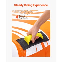 Vedettävä vesirengas 1–2 hengelle PVC-sisärengas nylonpäällinen pehmustetut kahvat D-muotoinen profiili