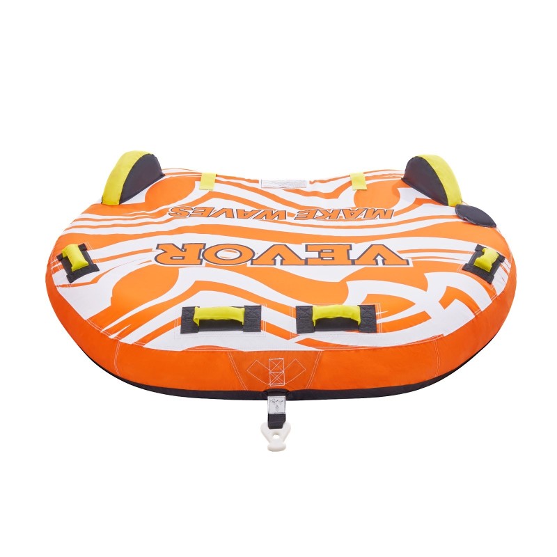 Vedettävä vesirengas 1–2 hengelle PVC-sisärengas nylonpäällinen pehmustetut kahvat D-muotoinen profiili