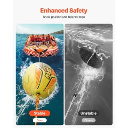 Täytettävä vetopallo vedettävälle vesilelulle PVC-sisäosalla 1010×650×650 mm 3 PE-köyttä