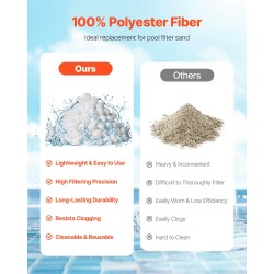 Uima-altaan suodatinpallot 100% polyesterikuitu 50 mm 1,56 kg pesupussilla