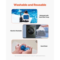 Suodatinpallot 100-prosenttista sinistä polyesterikuitua halkaisija 50 mm 1,42 kg uima-altaalle ja akvaarioille