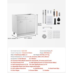 Alakaappi valkoinen puu shaker-tyylinen 1 laatikko 2 ovea monikäyttöinen