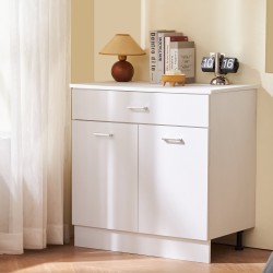 Alakaappi valkoinen puu shaker-tyylinen 1 laatikko 2 ovea monikäyttöinen